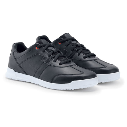 The Freestyle II White Outsole from Shoes For Crews is a slip-resistant shoe featuring a removable cushioned insole, pair seen in profile on the right.