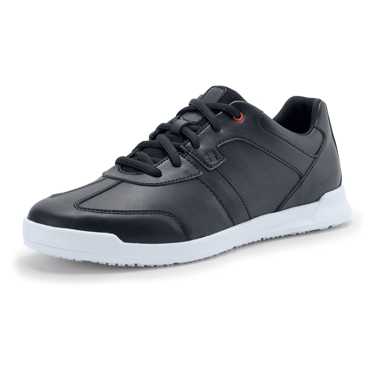 The Freestyle II White Outsole from Shoes For Crews is a slip-resistant shoe featuring a removable cushioned insole,  seen from the left profile.