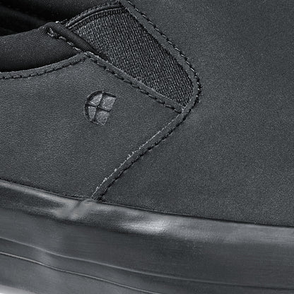 The Ollie II from Shoes For Crews features a superior slip-resistant outsole and a water-resistant breathable leather upper to provide industry-leading levels of grip and durability, detailed photography.