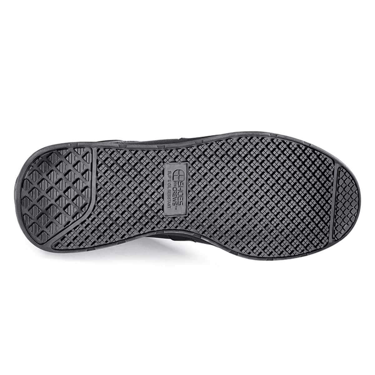 The Freestyle II from Shoes For Crews is a slip-resistant shoe featuring a removable cushioned insole, seen from below.