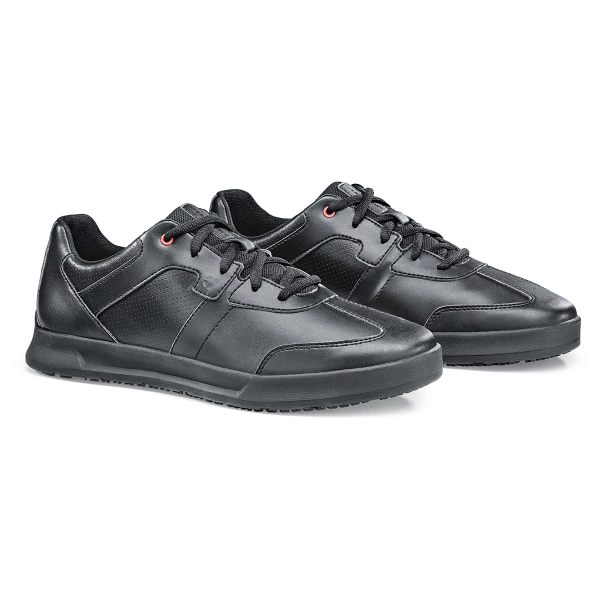 The Freestyle II from Shoes For Crews is a slip-resistant shoe featuring a removable cushioned insole, pair seen in profile on the right.