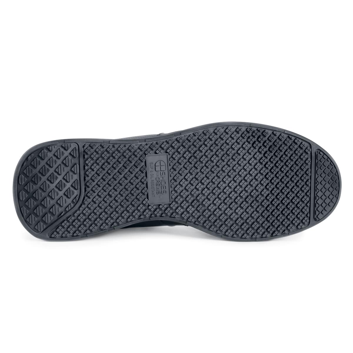 The Freestyle II from Shoes For Crews is a slip-resistant shoe featuring a removable cushioned insole, seen from below.