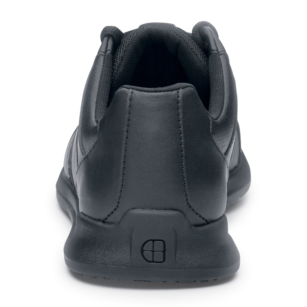The Freestyle II from Shoes For Crews is a slip-resistant shoe featuring a removable cushioned insole, seen from the back.