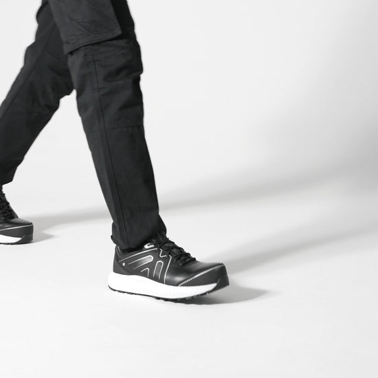 The Colly Black from Shoes For Crews has a slip-resistant, clog-resistant sole with TripGuard technology, a nanocomposite toecap (200 joules) and removable cushioned insoles, product video.